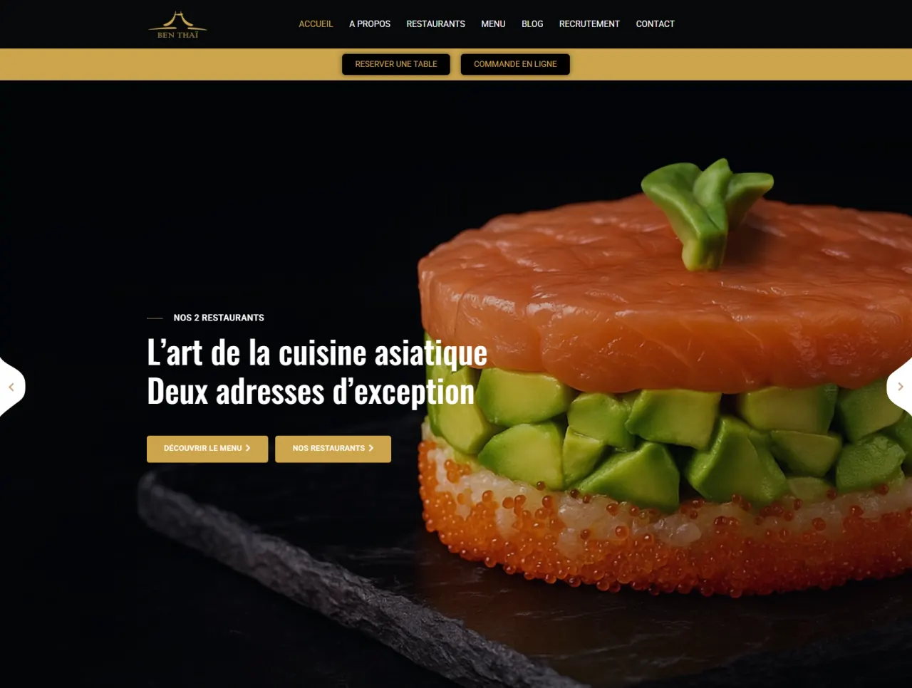 Capture du site client : Ben Thaï