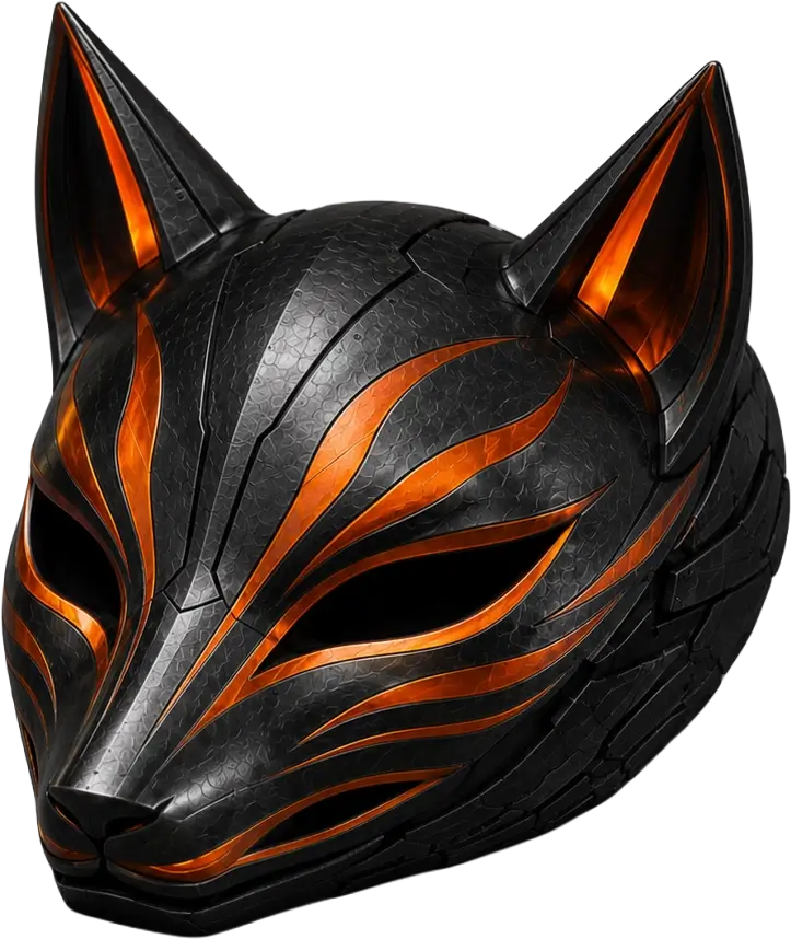 Masque noir Maison Kenzoshiro aux reflets orange