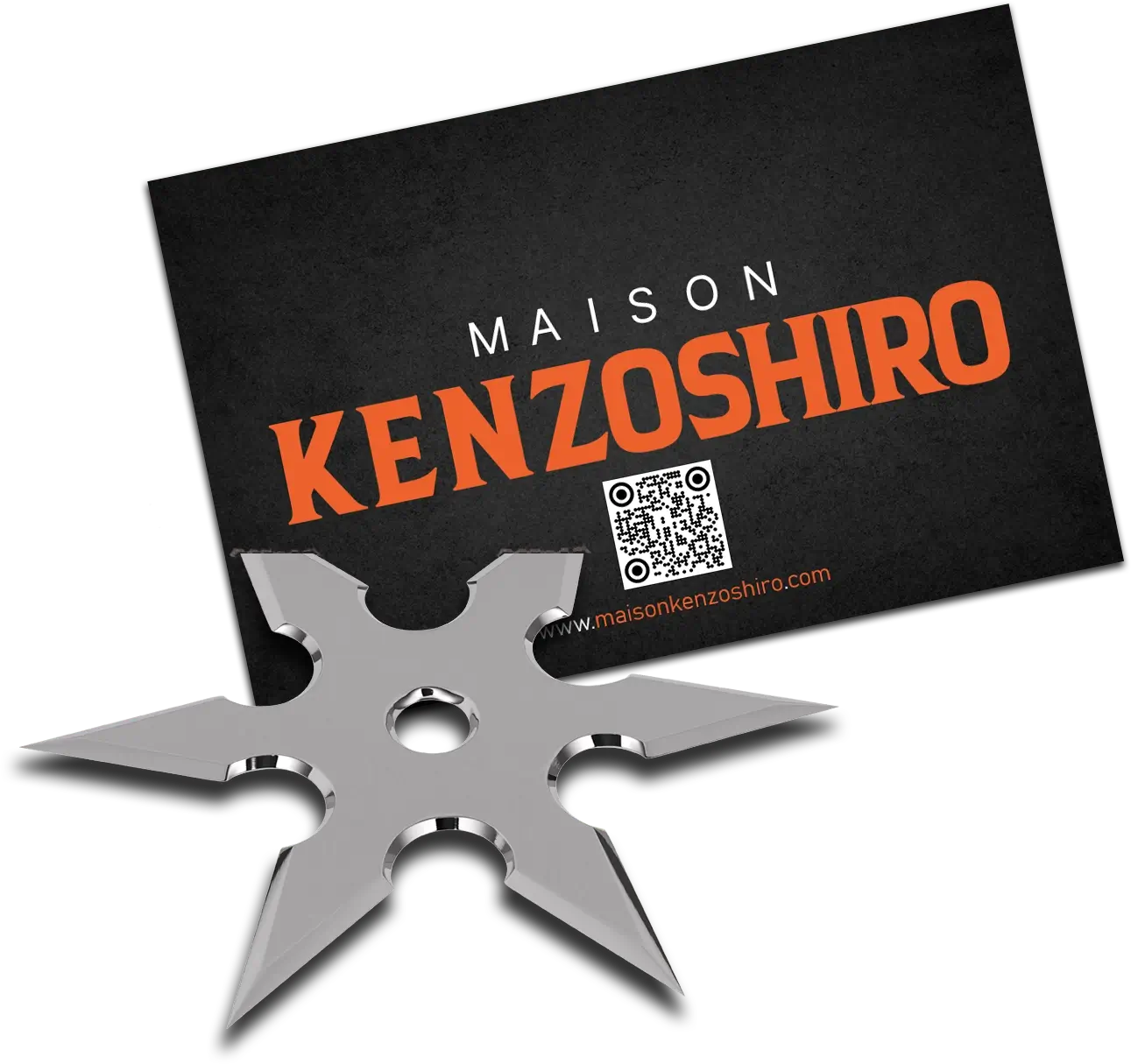 Carte Maison Kenzoshiro accompagnée d'un shuriken métallique