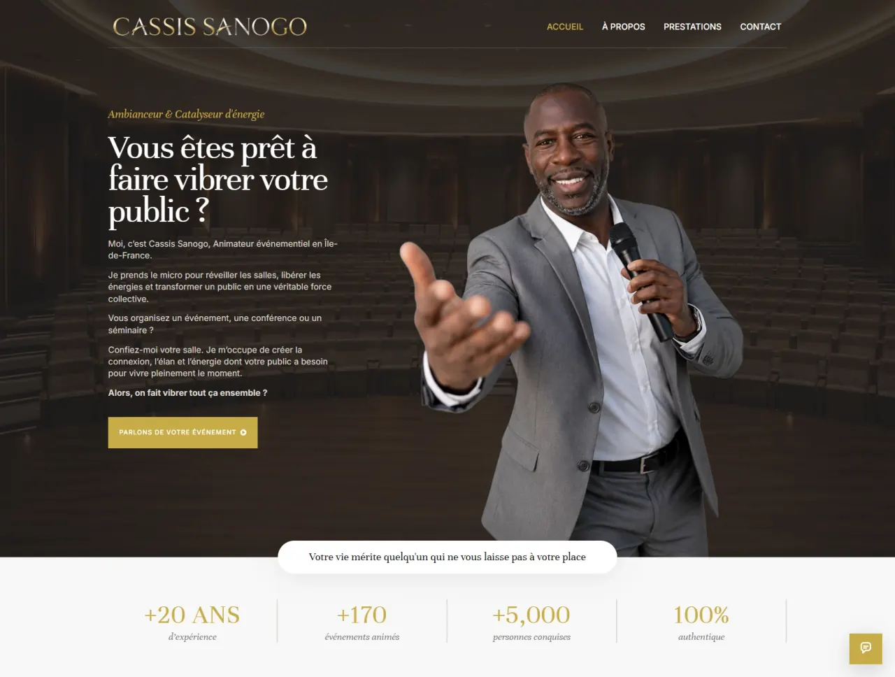 Capture du site client : Cassis Sanogo