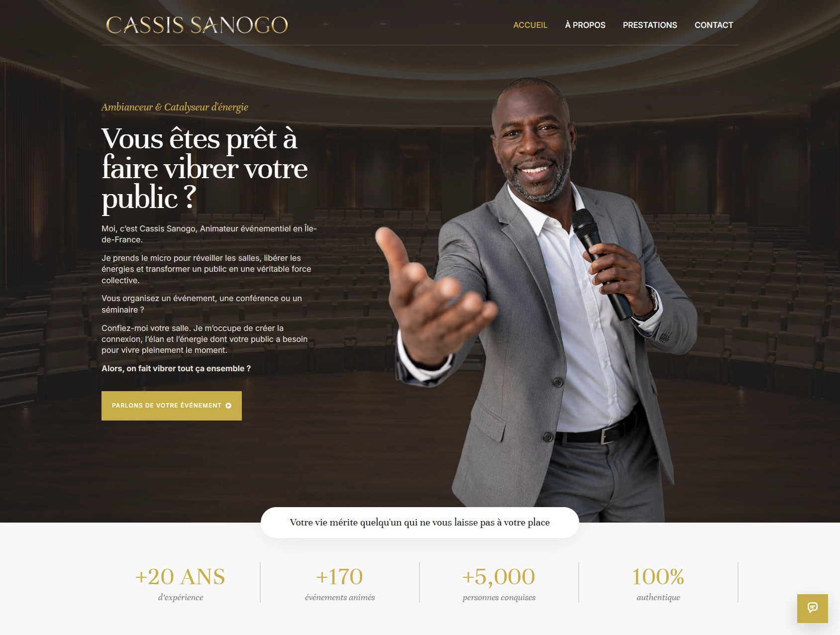 Capture du site client : Cassis Sanogo