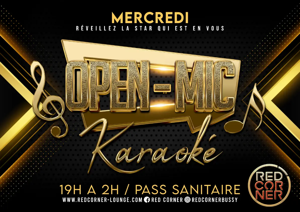 flyer Open Mic Karaoke realise par la maisonshiro a paris en infographie